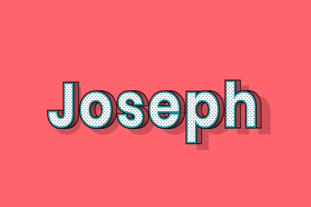 Joseph name halftone vector word typography