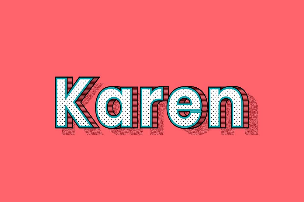 Karen name halftone vector word typography