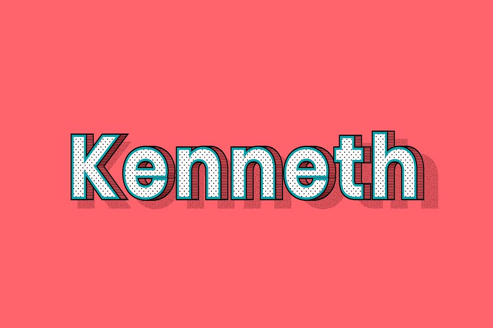 Kenneth name halftone vector word typography