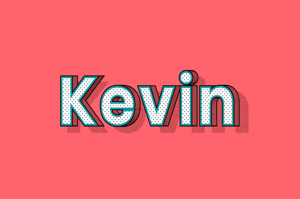 Kevin name halftone vector word typography