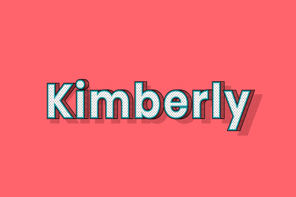 Kimberly name halftone vector word typography