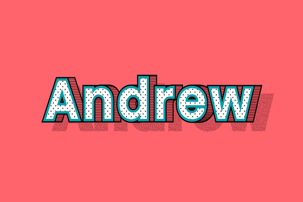 Andrew male name halftone vector word typography