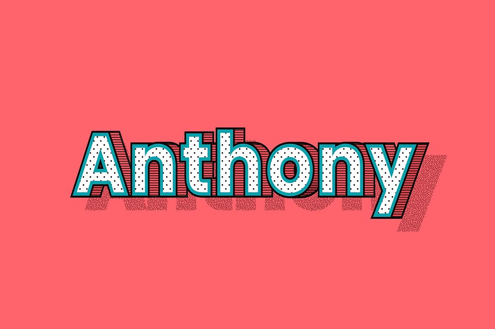 Anthony male name halftone vector word typography