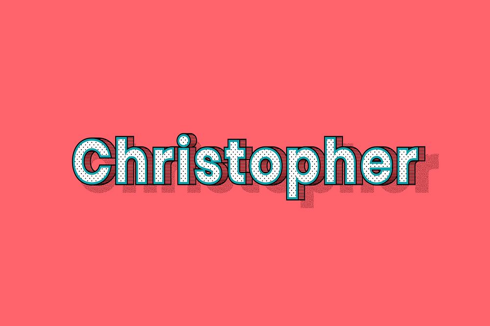 Christopher name halftone vector word typography