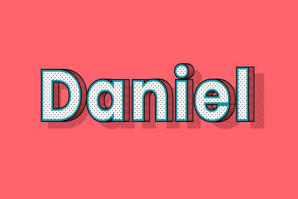 Daniel name halftone vector word typography