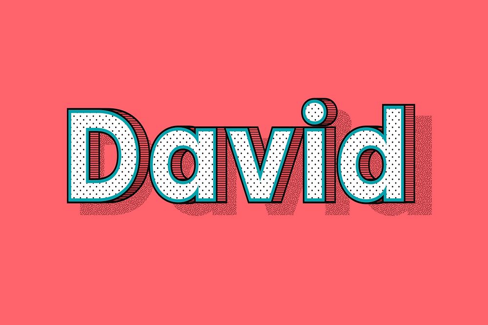 David name halftone vector word typography