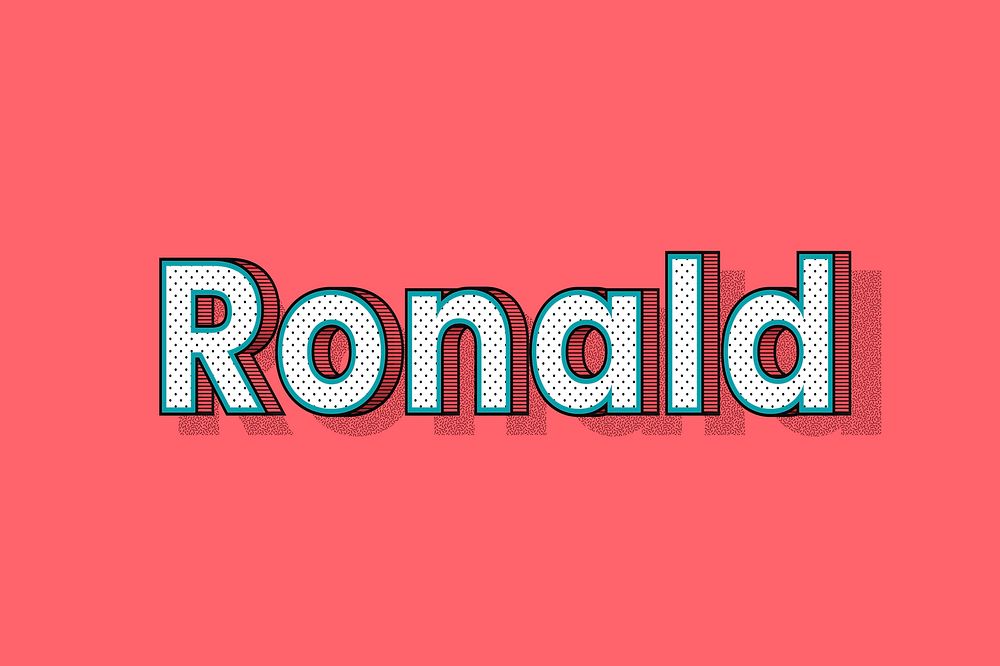 Ronald name halftone vector word typography