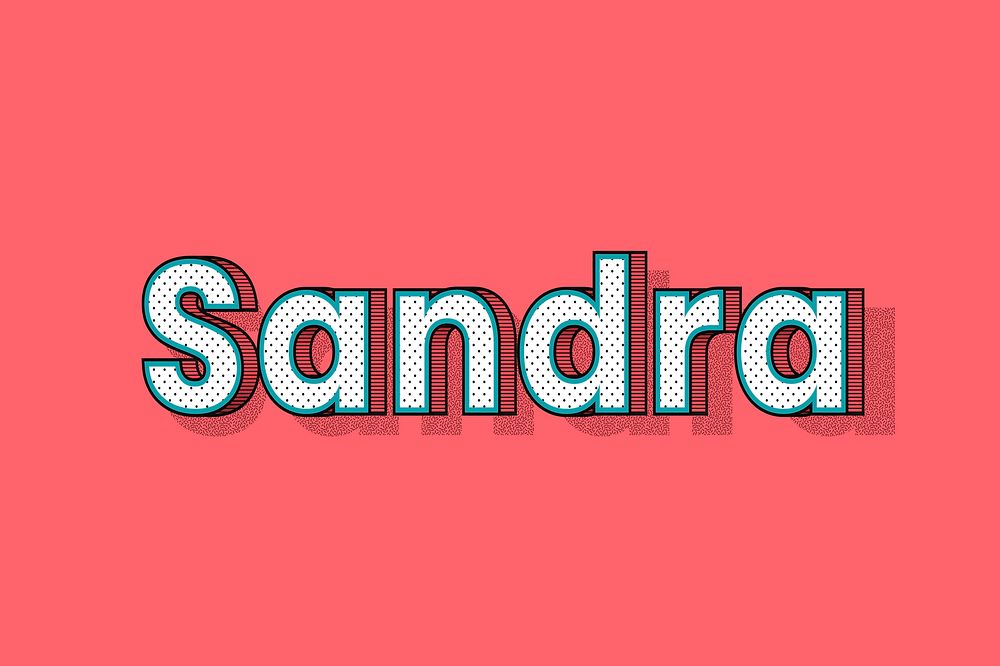 Sandra name halftone vector word typography