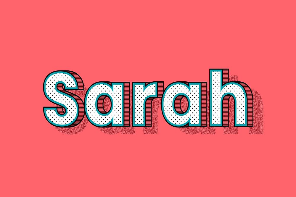 Sarah name halftone vector word typography
