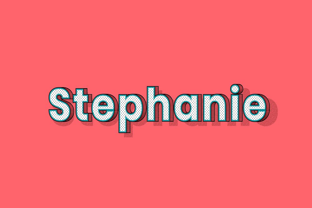 Stephanie name halftone vector word typography