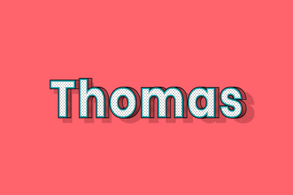 Thomas name halftone vector word typography
