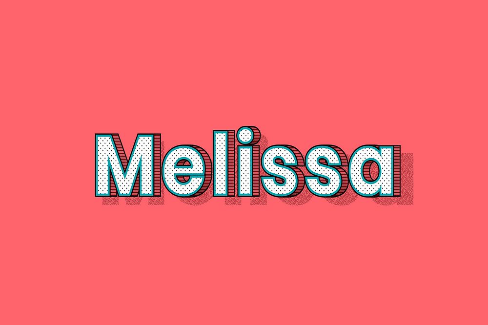 Melissa name halftone vector word typography