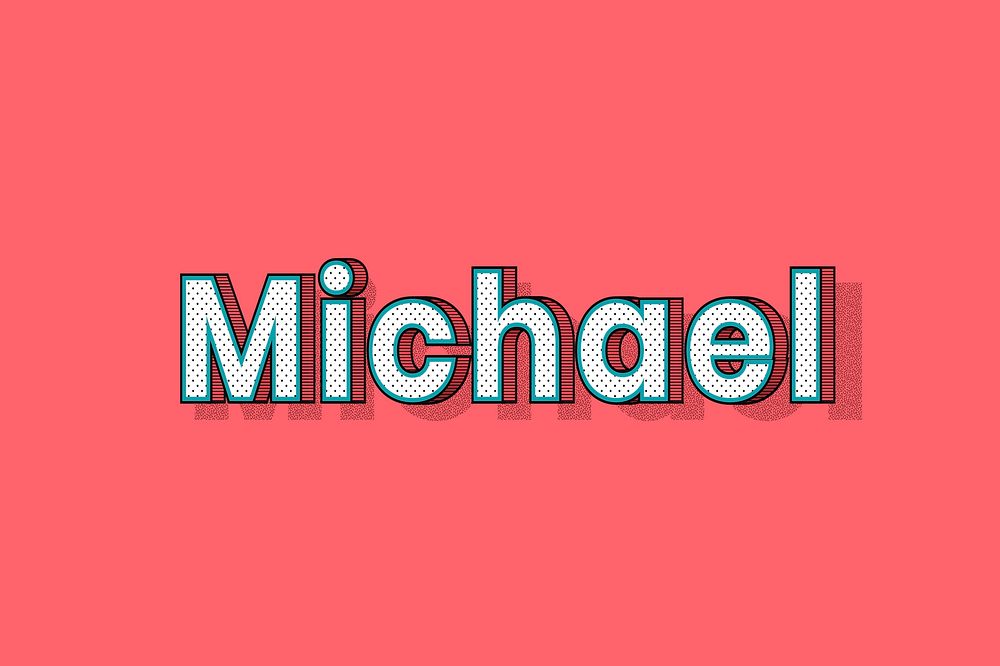 Michael name halftone vector word typography