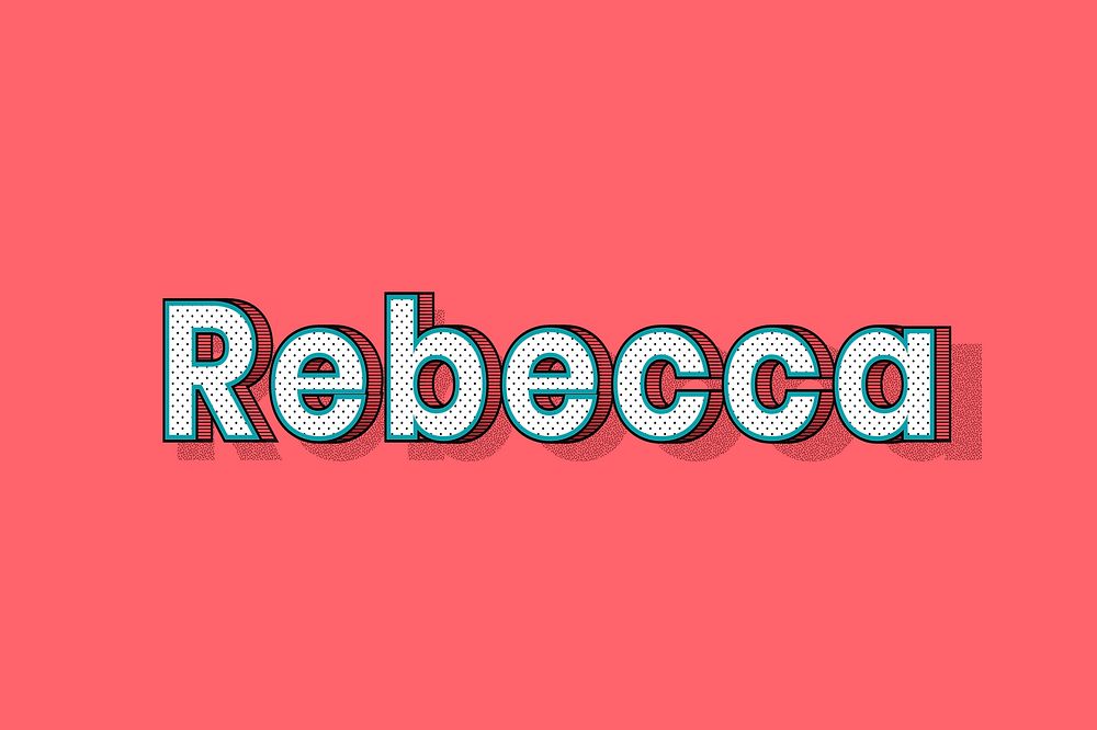 Rebecca name halftone vector word typography