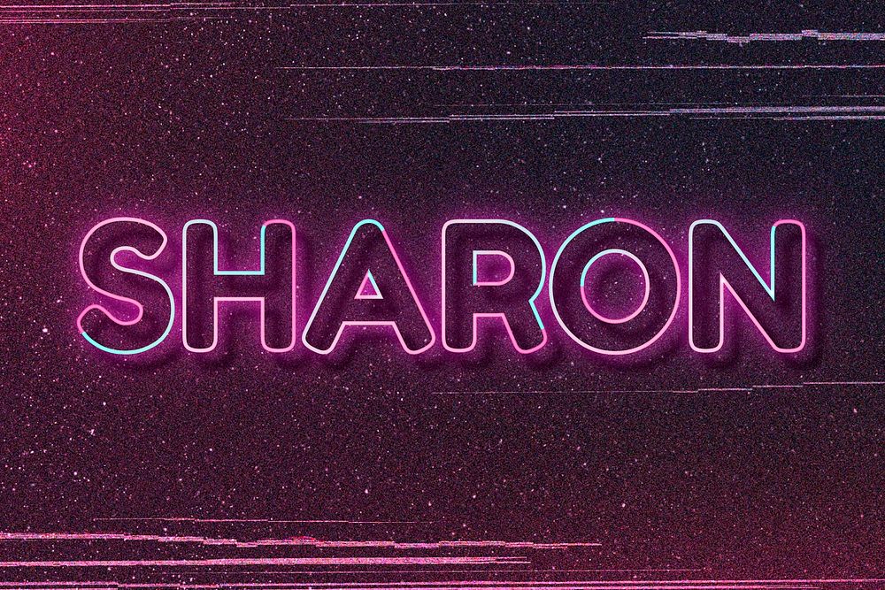 Sharon word art vector neon typography