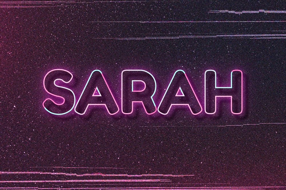 Sarah neon name font typography