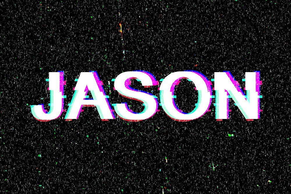 Jason name typography glitch effect