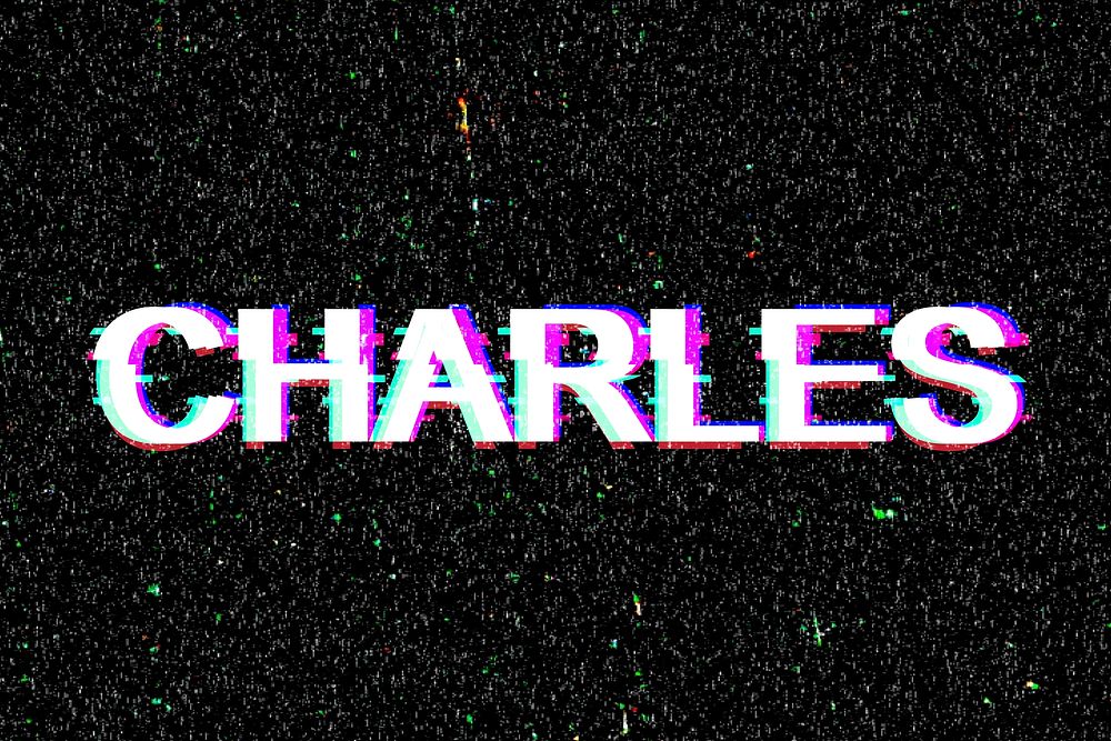Glitch name Charles typography font 