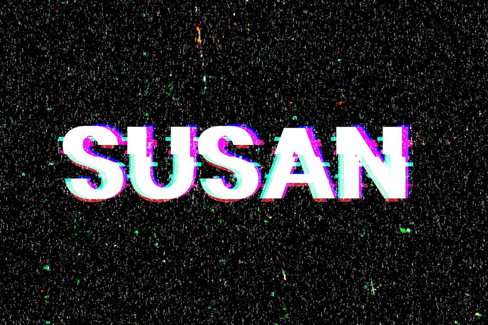 Susan name typography glitch effect