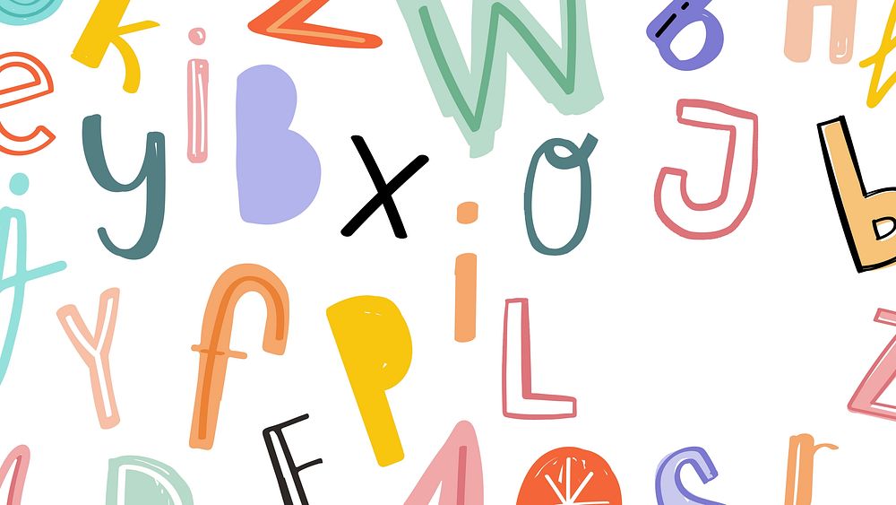 Doodle alphabet typography vector design space