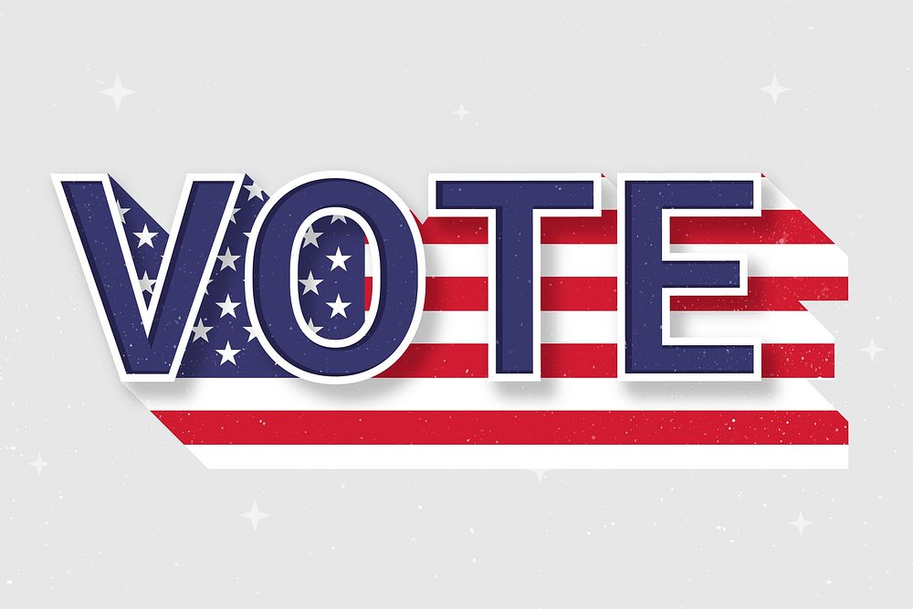Vote message US flag election illustration
