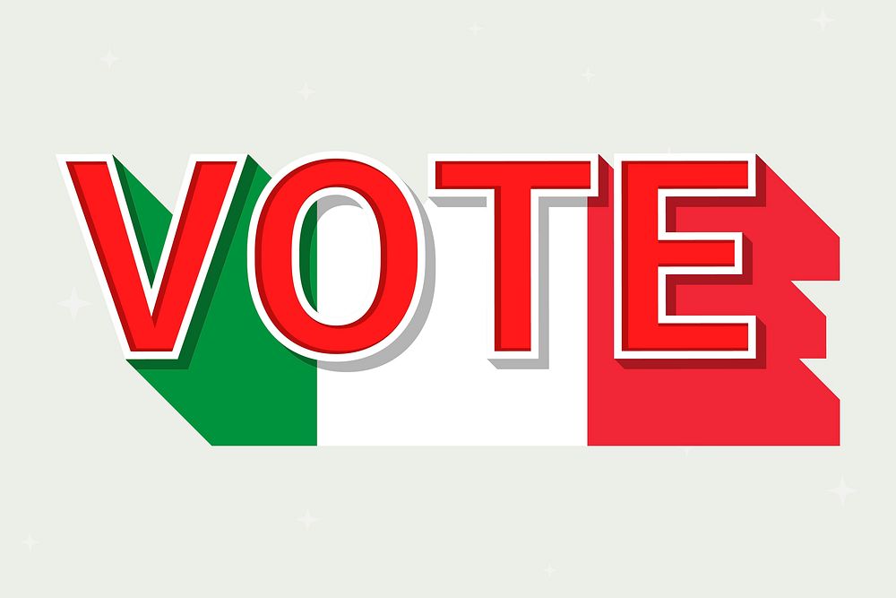 Vote message Italy flag election illustration