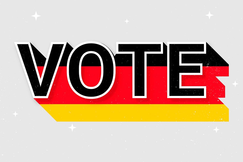 Vote word German flag vector election