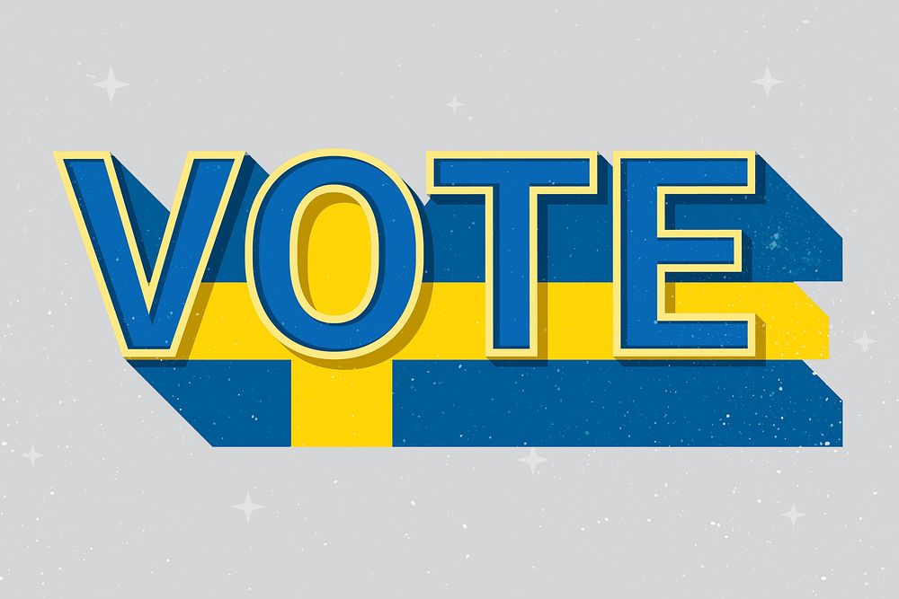 Vote word Sweden flag vector election