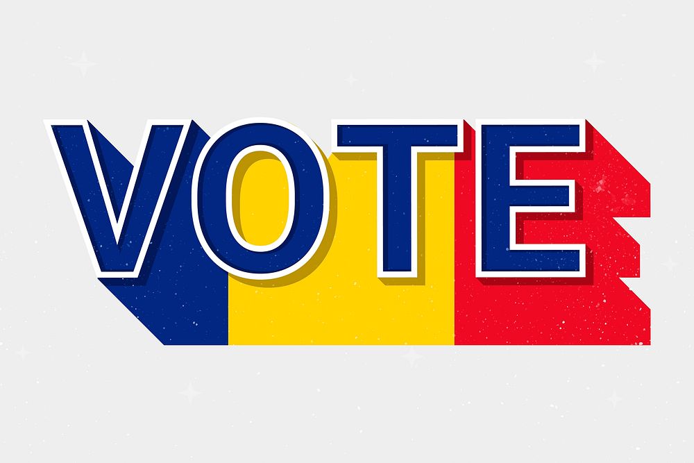 Vote message Romania flag election illustration