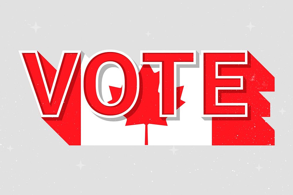 Vote word Canada flag vector election