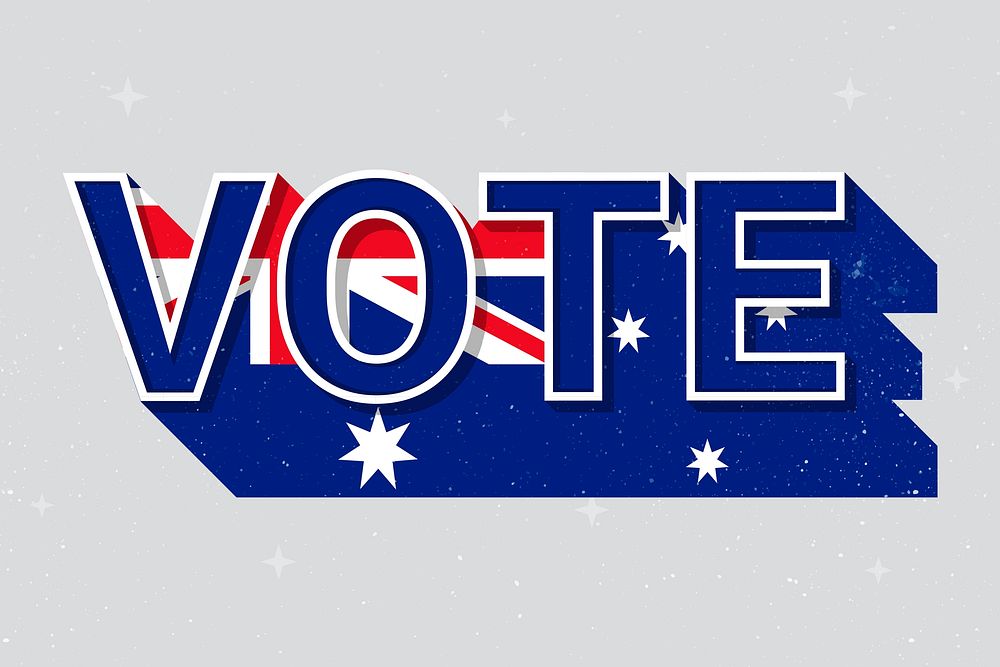 Vote word Australia flag vector election