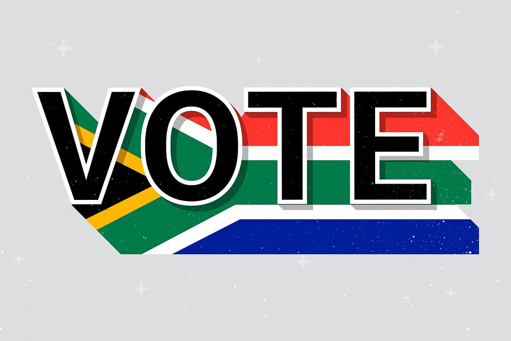 Vote word South Africa flag vector election