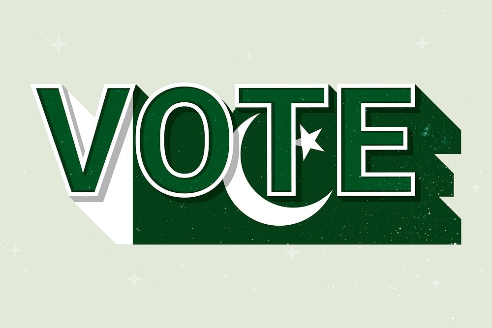 Vote message Pakistan flag election illustration
