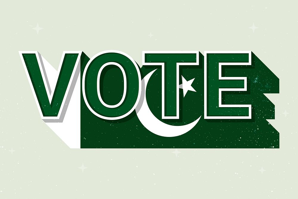 Election vote word Pakistan psd flag