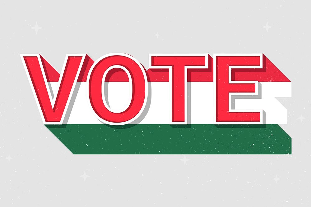 Vote word Hungary flag vector election