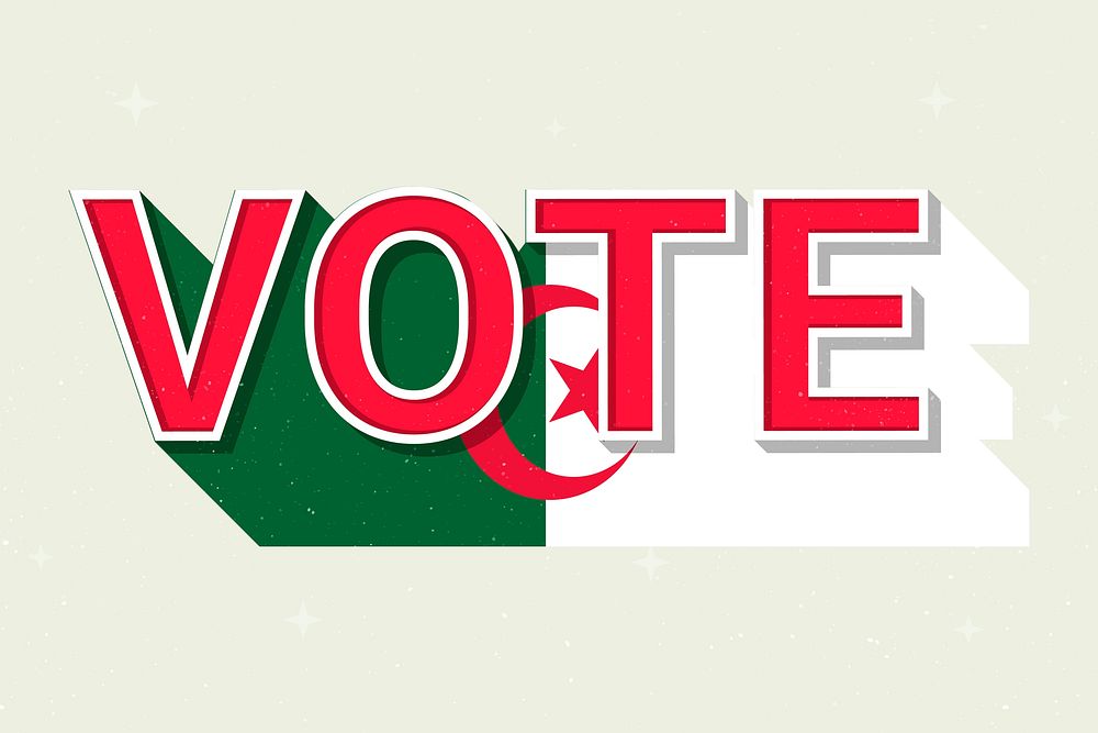 Vote message Algeria flag election illustration