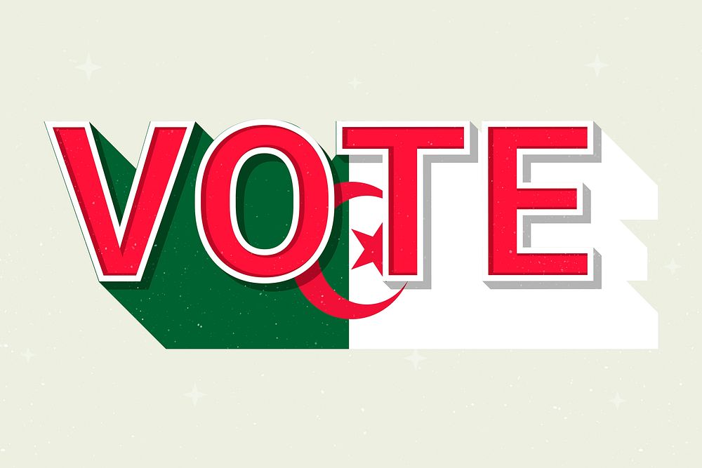 Election vote word Algeria psd flag