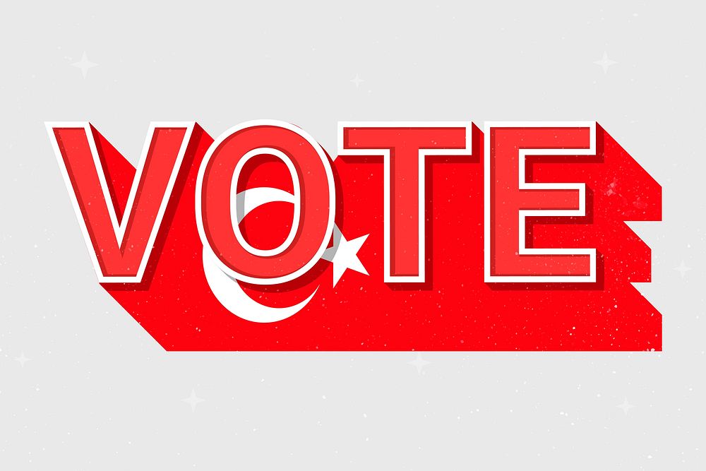 Vote word Turkey flag vector election