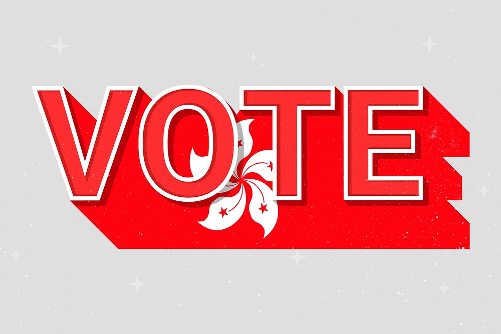 Vote word Hong Kong flag vector election