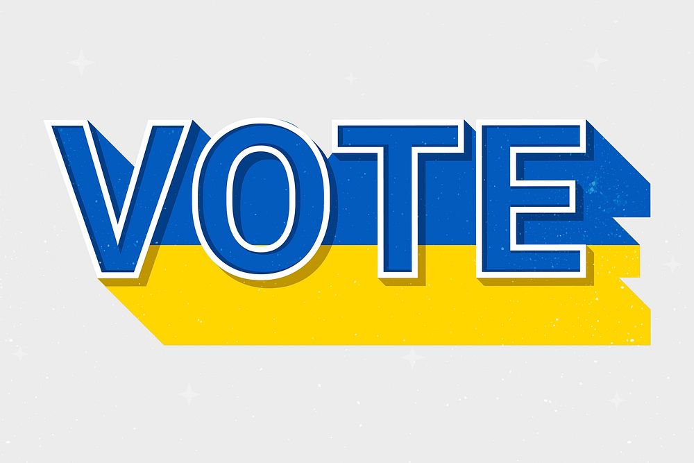 Vote word Ukraine flag vector election