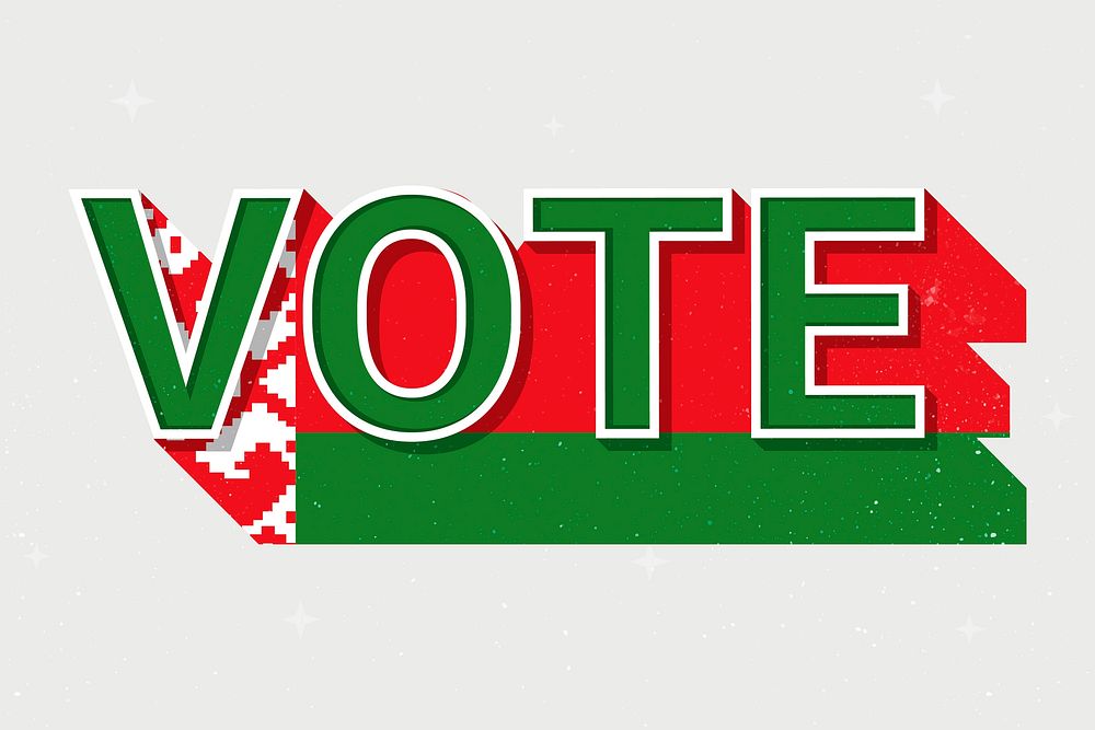 Vote word Belarus flag vector election