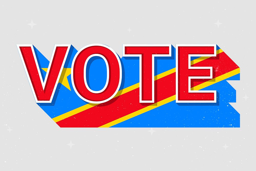 Vote word Congo flag vector election
