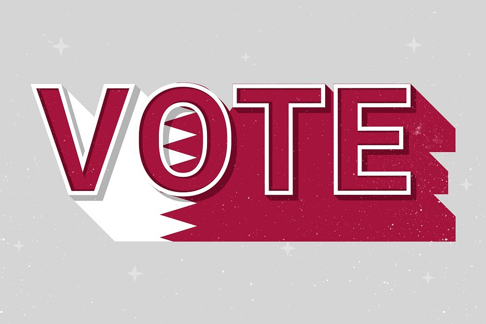Vote word Qatar flag vector election