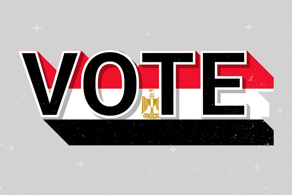 Vote word Egypt flag vector election