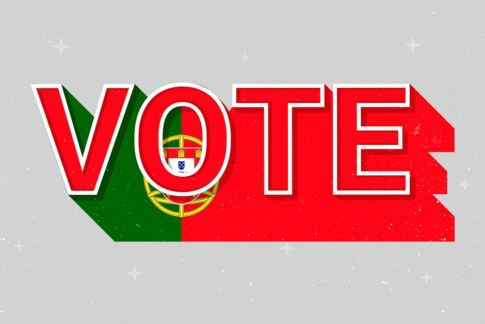 Election vote word Portugal psd flag