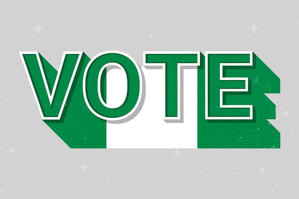 Election vote word Nigeria psd flag
