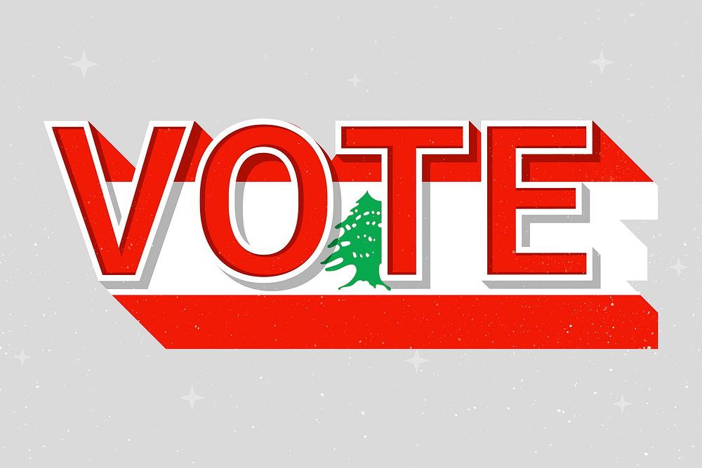 Vote word Lebanon flag vector election