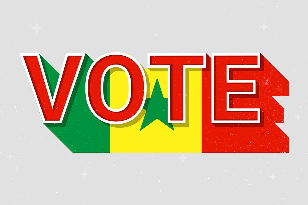 Vote word Senegal flag vector election