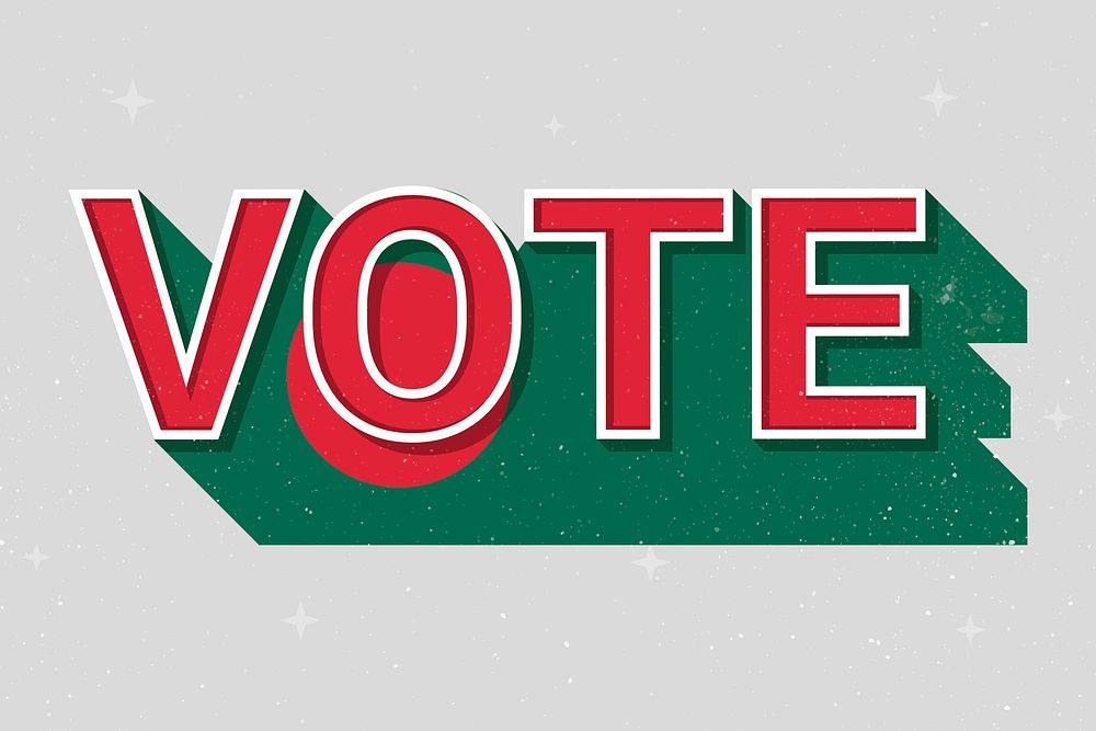 Vote word Bangladesh flag vector election