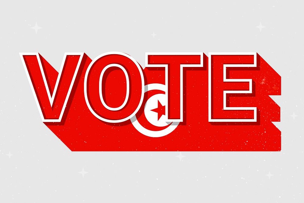 Vote word Tunisia flag vector election